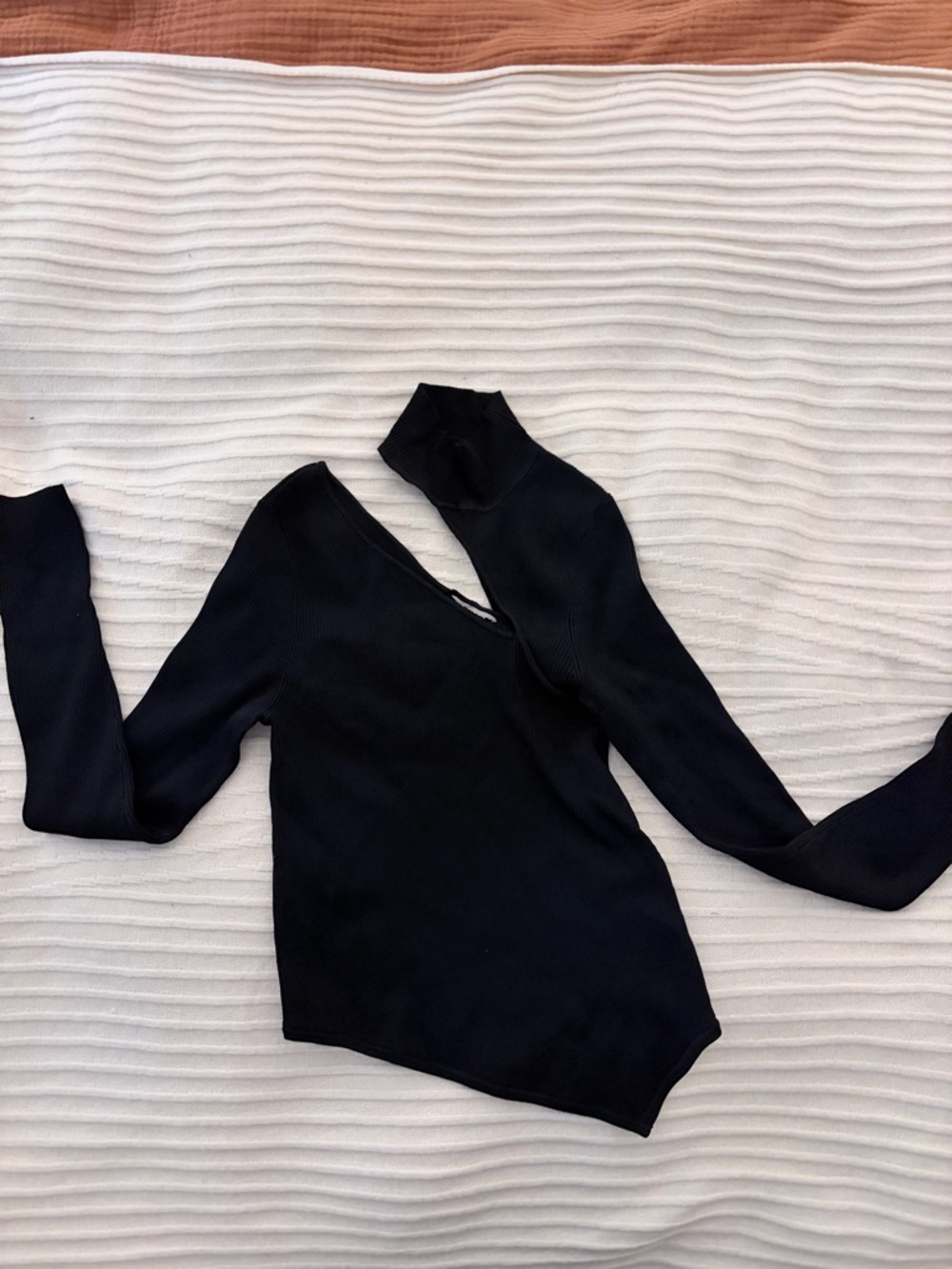cult gaia Black Asymmetric turtle neck top *flawed
